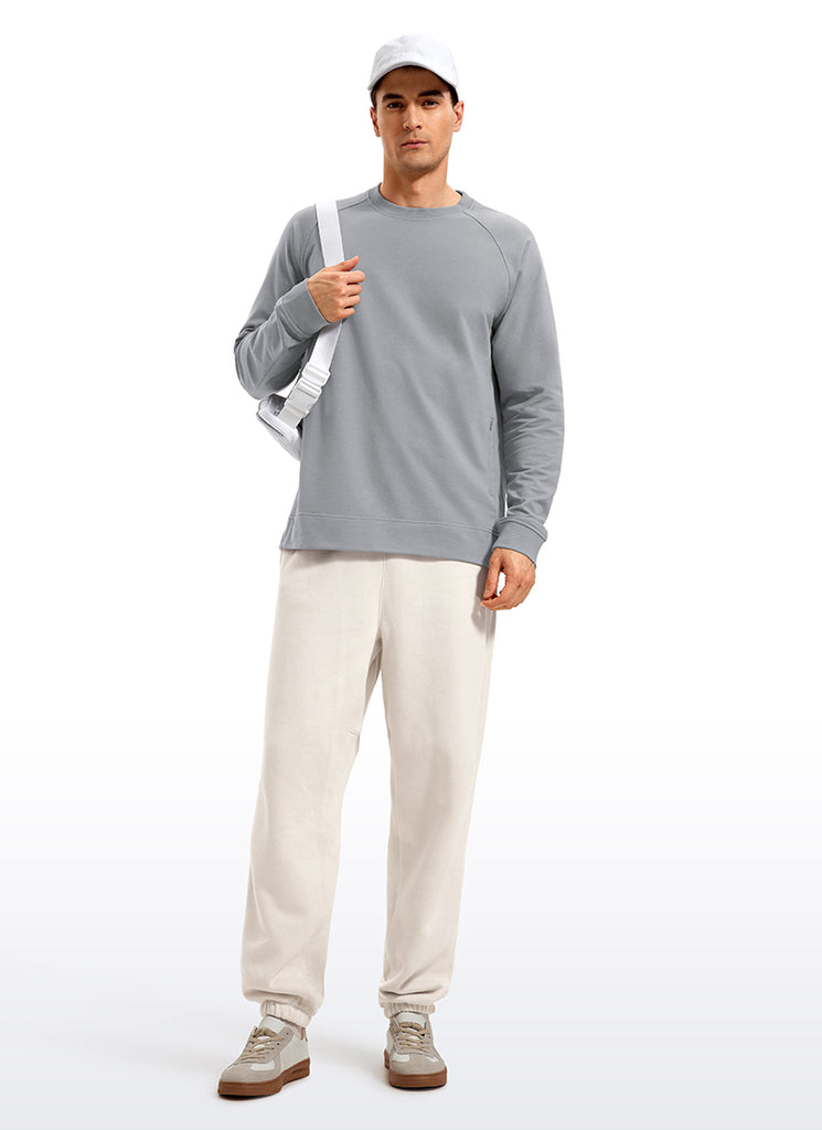 CRZ YOGA Men's Train Classic Fit Pullover Sweatshirts Long Sleeves Dove Grey Heather