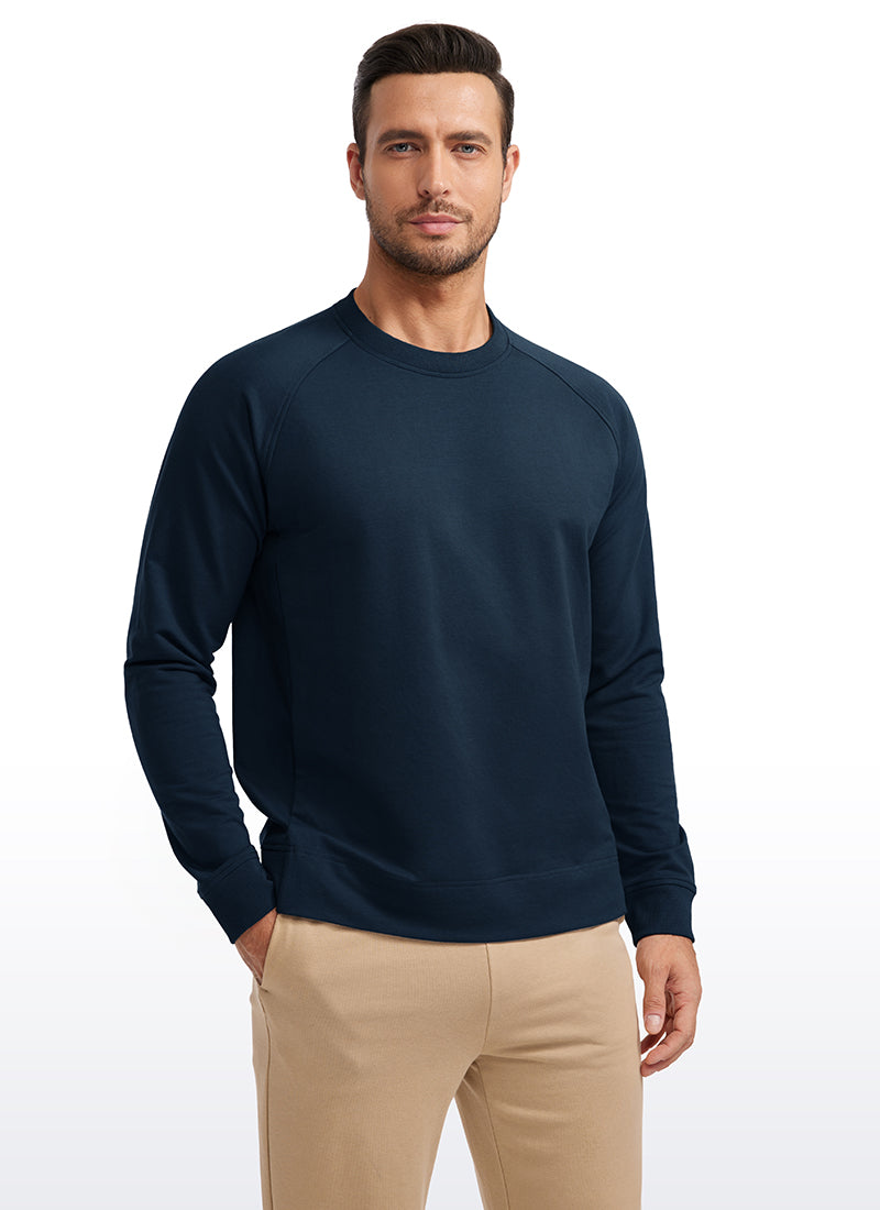 CRZ YOGA Men's Train Classic Fit Pullover Sweatshirts Long Sleeves True Navy