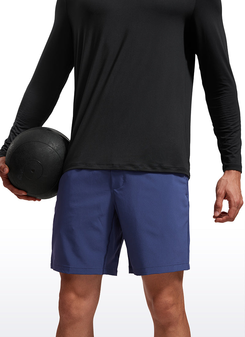 CRZ YOGA Men's Training Classic Fit Ultralight Crew Neck Long Sleeves Black
