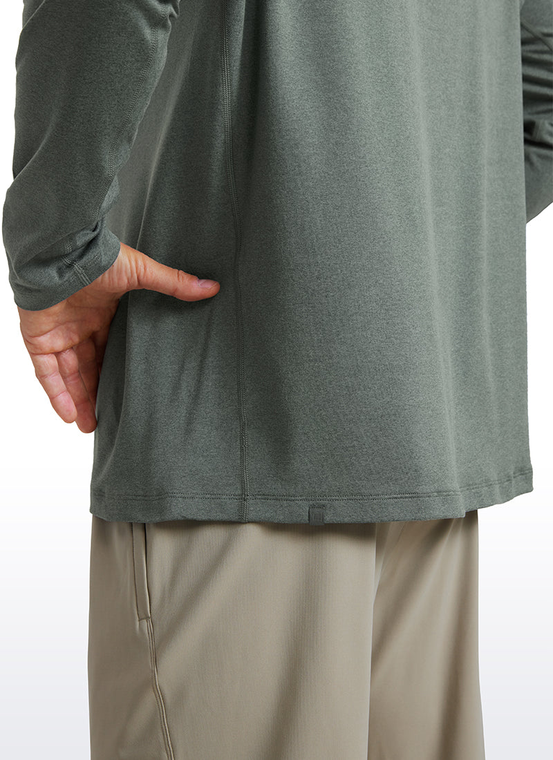 CRZ YOGA Men's Casual Classic Fit Crewneck Sweatshirts Long Sleeves Ink Gray