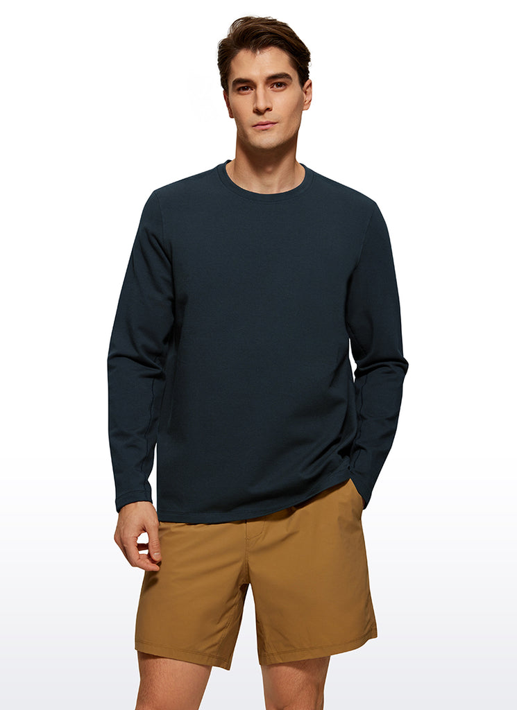 CRZ YOGA Men's Casual Classic Fit Pullover Sweatshirts Long Sleeves Sterling