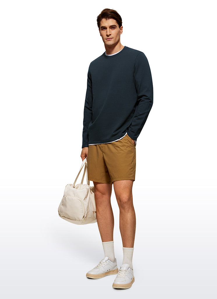 CRZ YOGA Men's Casual Classic Fit Pullover Sweatshirts Long Sleeves Sterling