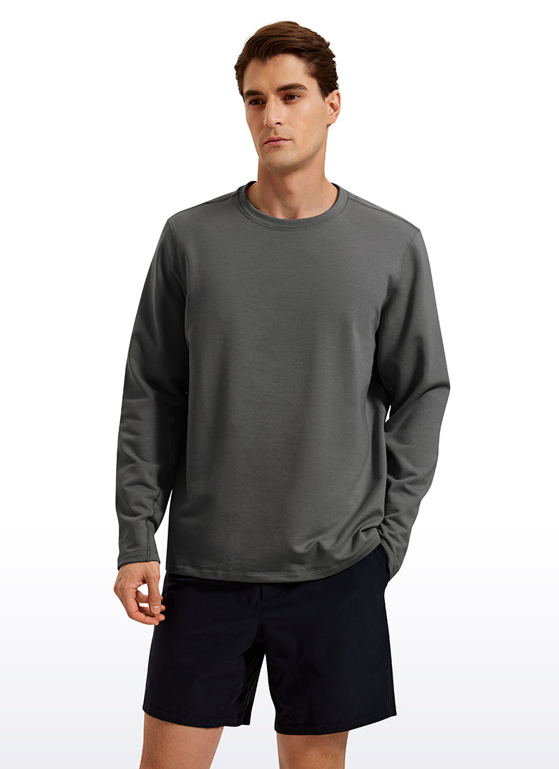 CRZ YOGA Men's Casual Classic Fit Pullover Sweatshirts Long Sleeves Anthracite