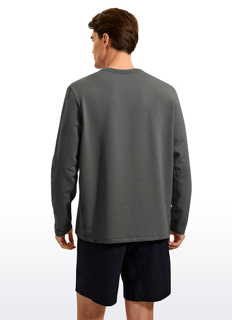 CRZ YOGA Men's Casual Classic Fit Pullover Sweatshirts Long Sleeves Anthracite
