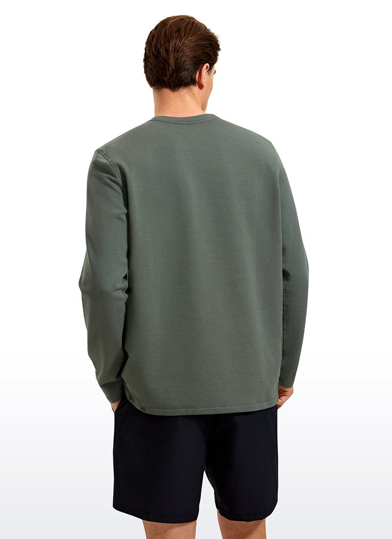 CRZ YOGA Men's Casual Classic Fit Pullover Sweatshirts Long Sleeves Grey Sage