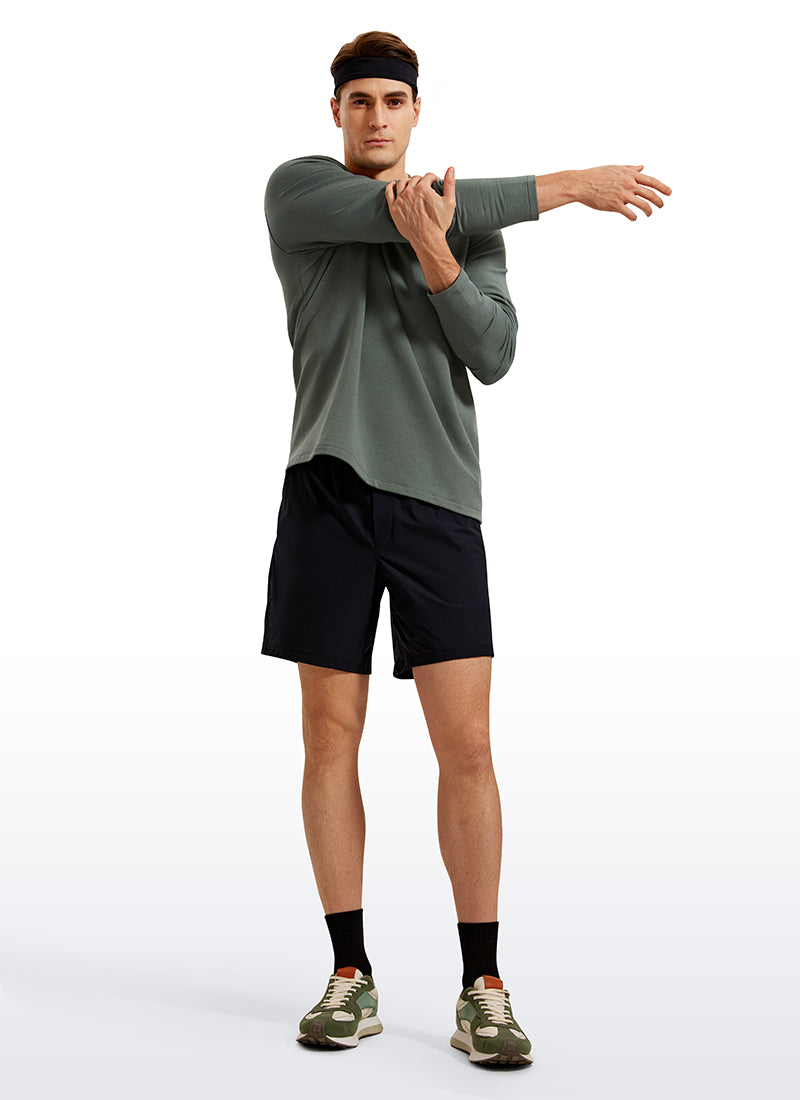 CRZ YOGA Men's Casual Classic Fit Pullover Sweatshirts Long Sleeves Grey Sage