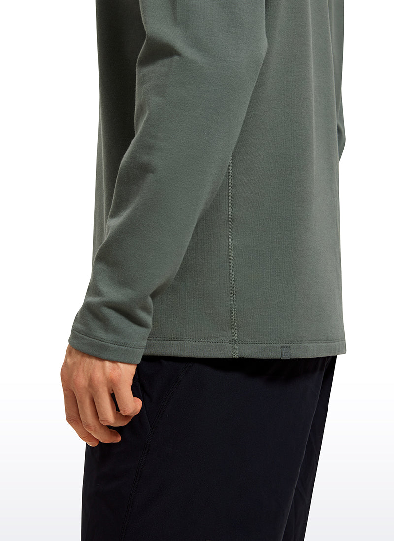 CRZ YOGA Men's Casual Classic Fit Pullover Sweatshirts Long Sleeves Grey Sage
