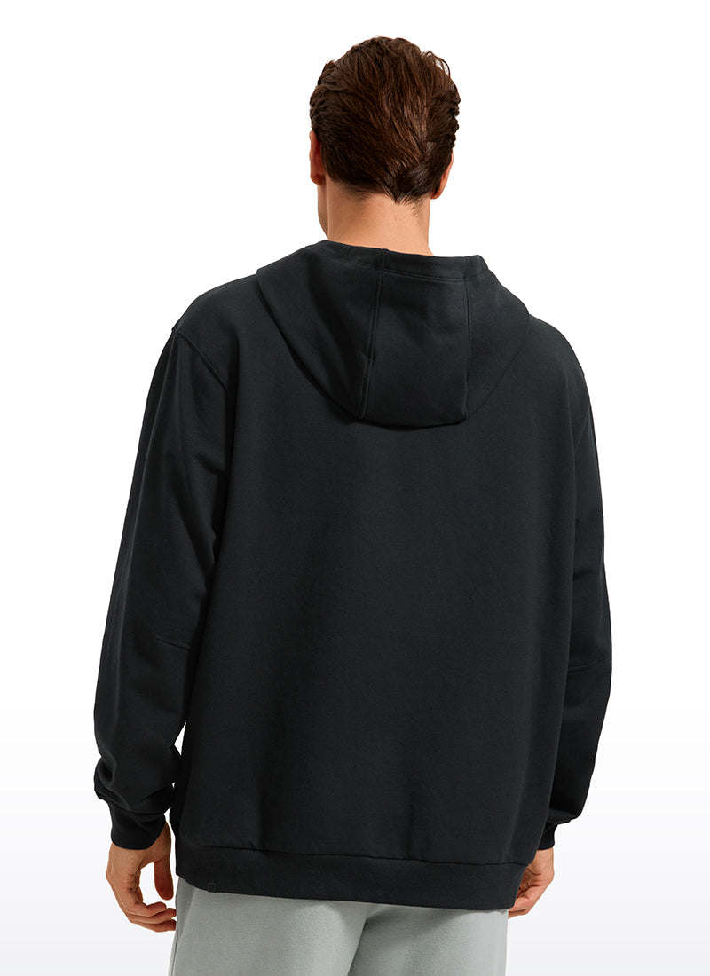 CRZ YOGA Mens Fleece Hoodies Pullover Workout Sweatshirts with Pocket Black