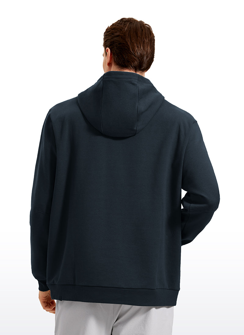CRZ YOGA Mens Fleece Hoodies Pullover Workout Sweatshirts with Pocket True Navy
