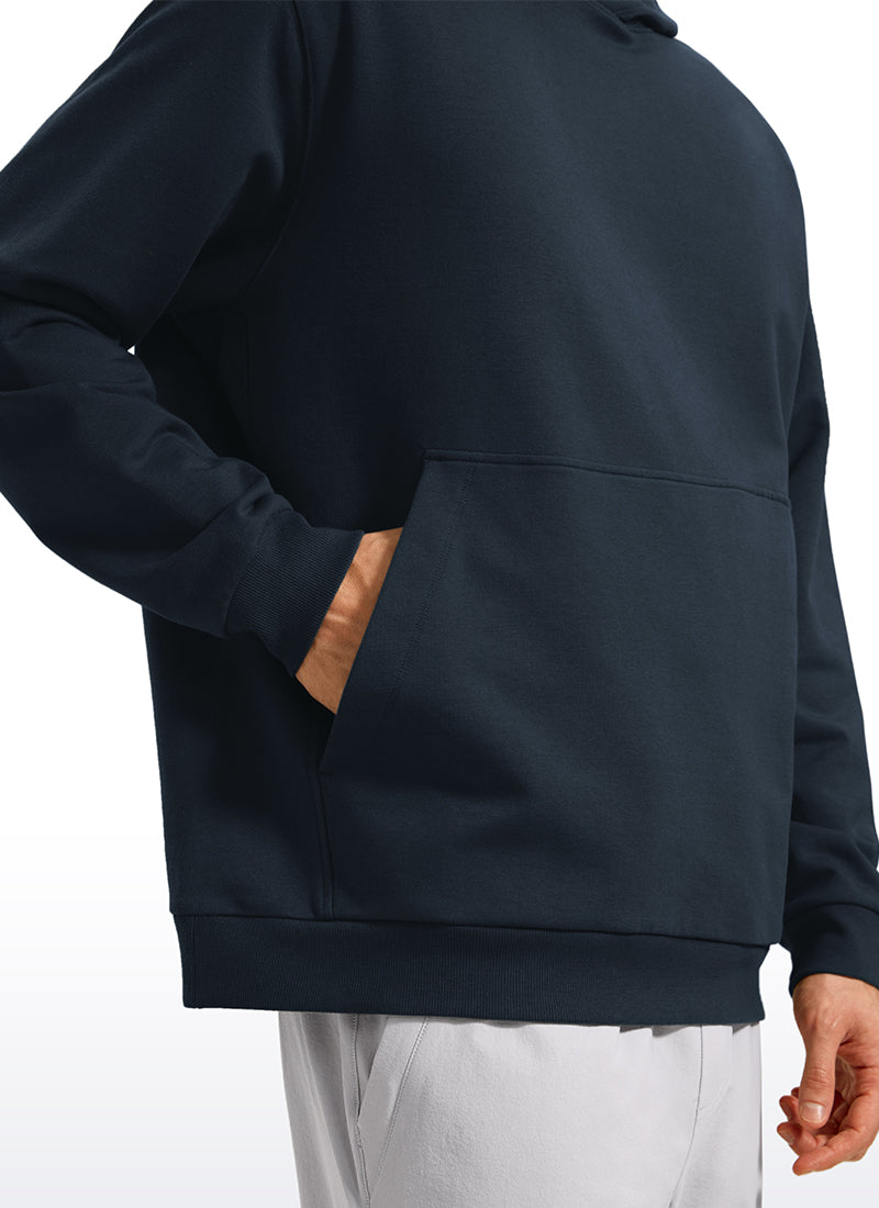 CRZ YOGA Mens Fleece Hoodies Pullover Workout Sweatshirts with Pocket True Navy