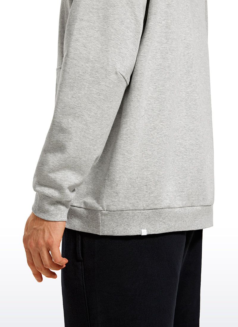 CRZ YOGA Mens Fleece Hoodies Pullover Workout Sweatshirts with Pocket Dove Grey Heather