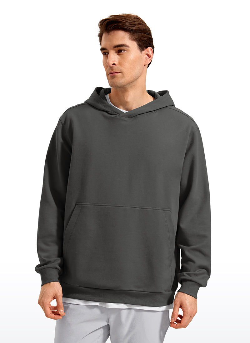 CRZ YOGA Mens Fleece Hoodies Pullover Workout Sweatshirts with Pocket Anthracite