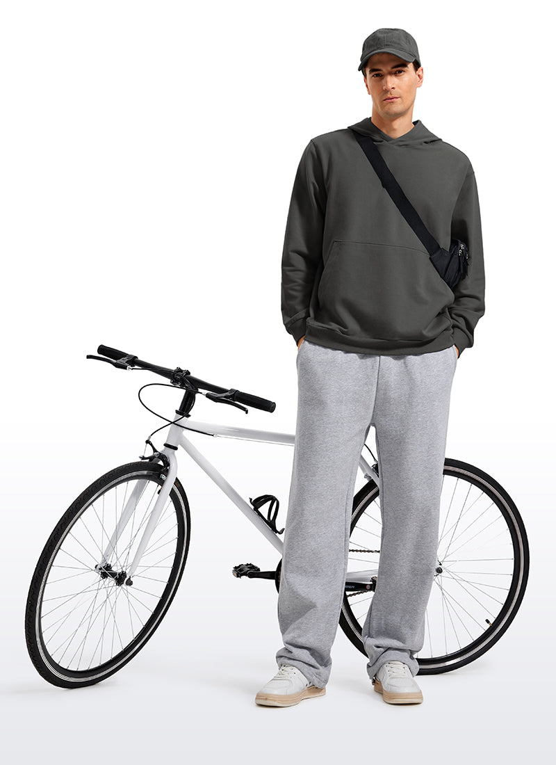 CRZ YOGA Mens Fleece Hoodies Pullover Workout Sweatshirts with Pocket Anthracite