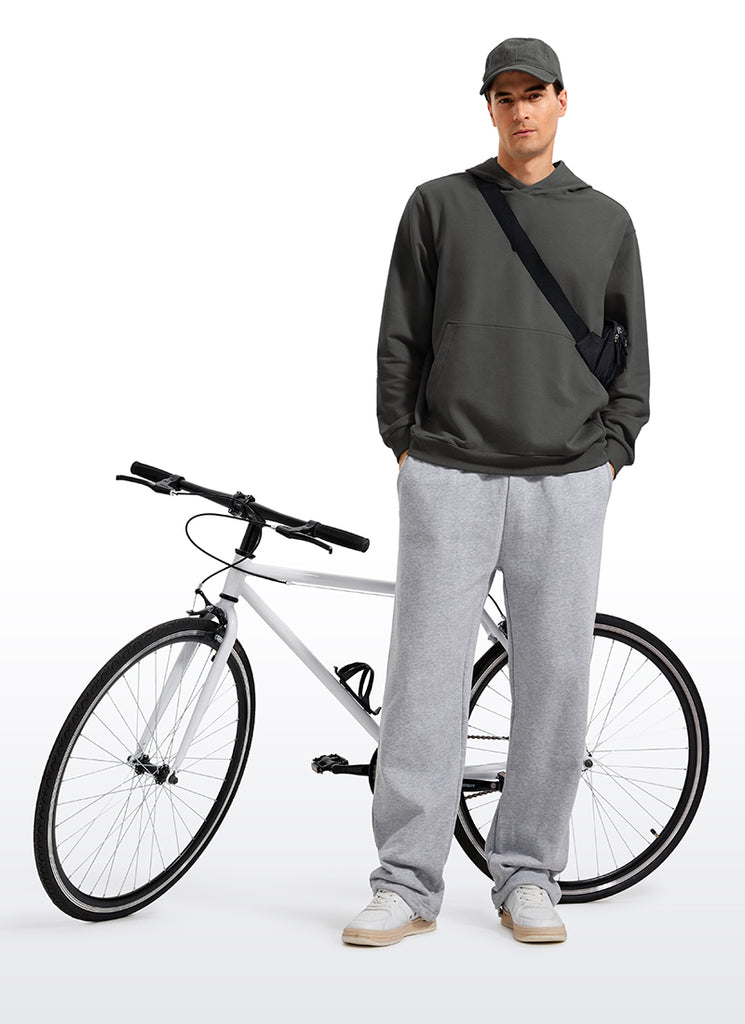 CRZ YOGA Mens Fleece Hoodies Pullover Workout Sweatshirts with Pocket Anthracite