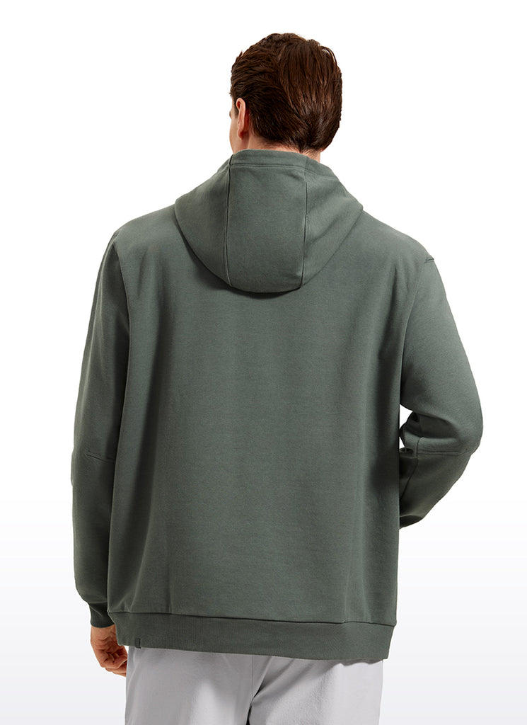 CRZ YOGA Mens Fleece Hoodies Pullover Workout Sweatshirts with Pocket Grey Sage