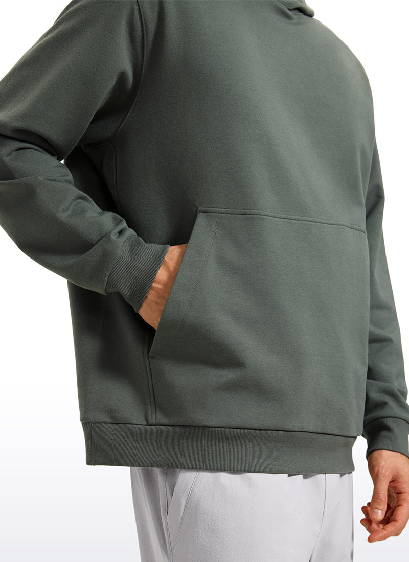 CRZ YOGA Mens Fleece Hoodies Pullover Workout Sweatshirts with Pocket Grey Sage