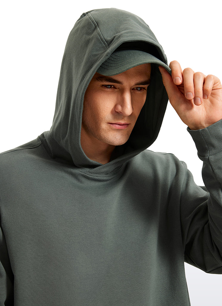 CRZ YOGA Mens Fleece Hoodies Pullover Workout Sweatshirts with Pocket Grey Sage