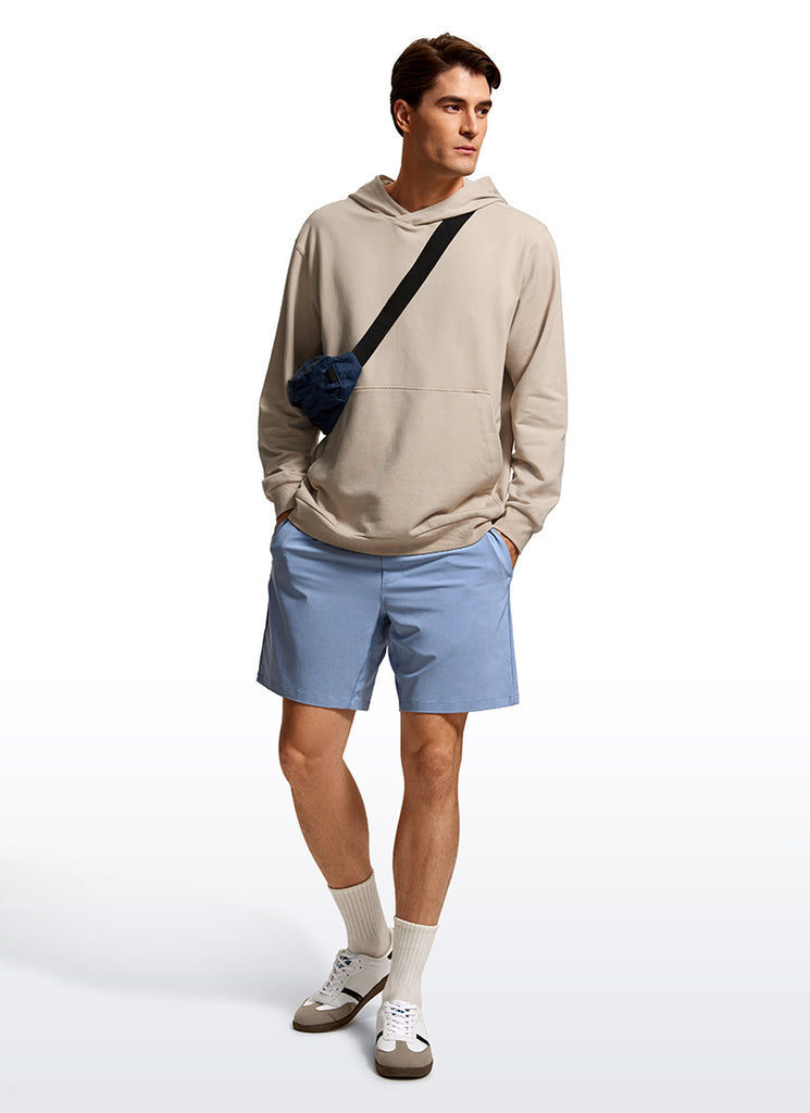 CRZ YOGA Mens Fleece Hoodies Pullover Workout Sweatshirts with Pocket Mojave Tan