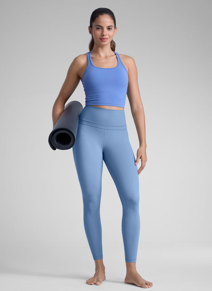 CRZ YOGA Women's Yoga Train High Rise Nakedfeel Leggings 25" 7/8 Pants Oasis Blue