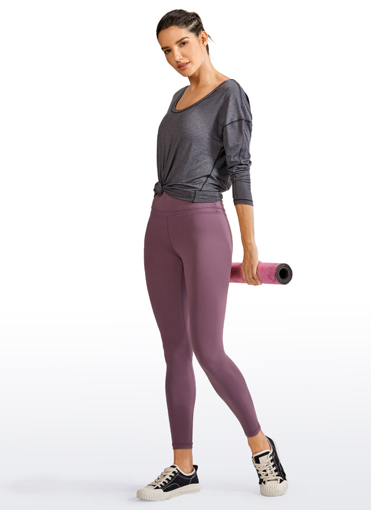 CRZ YOGA Women's Yoga Train High Rise Nakedfeel Leggings 25" 7/8 Pants Antique Bark