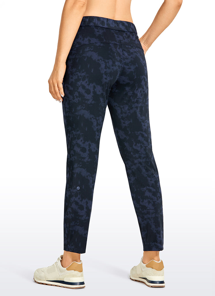 CRZ YOGA Women's Travel Slim Fit Stretch Drawstring 7/8 Pants 27'' To Dye Blue