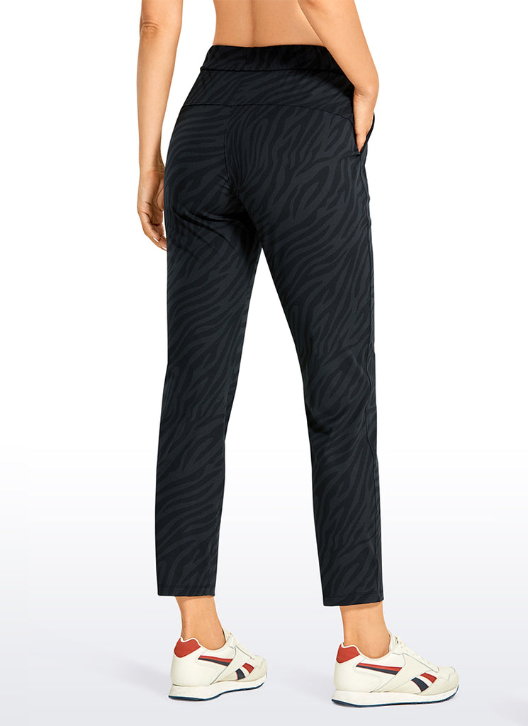 CRZ YOGA Women's Travel Slim Fit Stretch Drawstring 7/8 Pants 27'' To Dye Blue