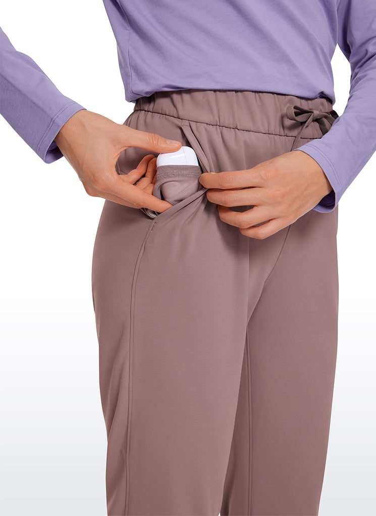 CRZ YOGA Women's Travel Slim Fit Stretch Drawstring 7/8 Pants 27'' Dark Zebra