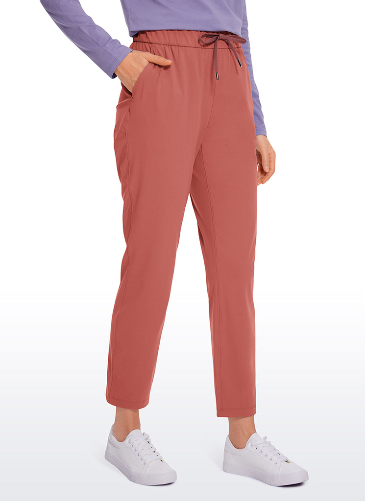 CRZ YOGA Women's Travel Slim Fit Stretch Drawstring 7/8 Pants 27'' Blue Ashes