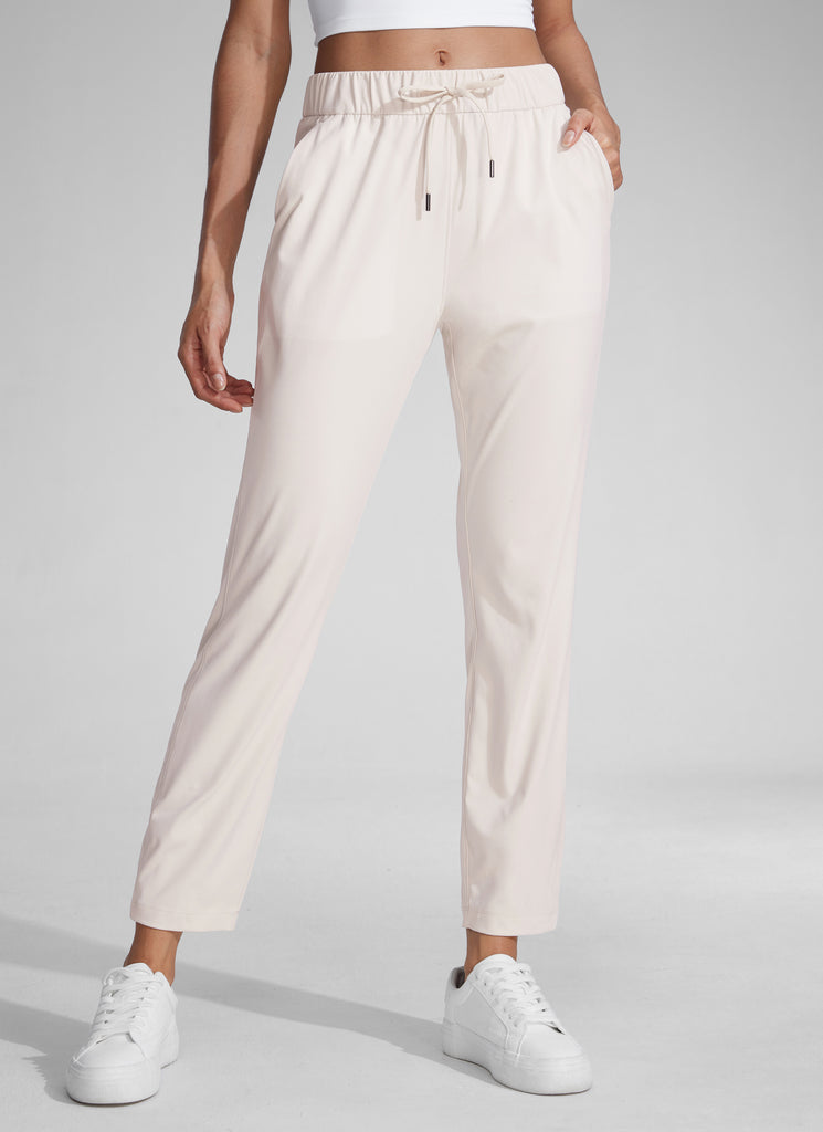 CRZ YOGA Women's Travel Slim Fit Stretch Drawstring 7/8 Pants 27'' Universe Blue