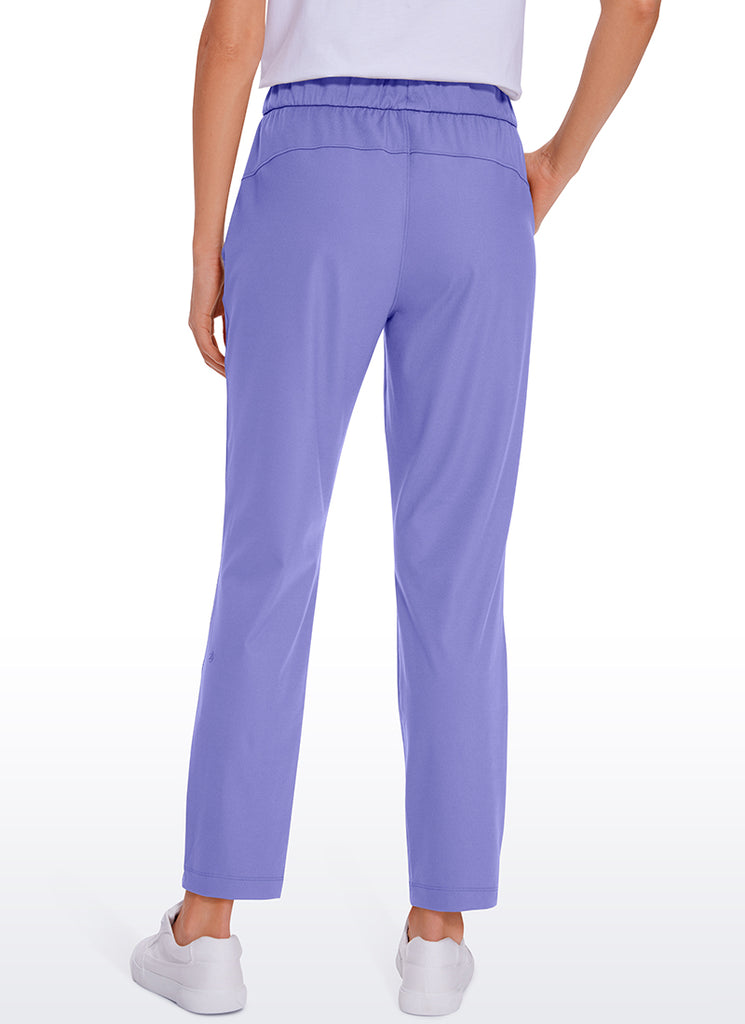 CRZ YOGA Women's Travel Slim Fit Stretch Drawstring 7/8 Pants 27'' Mauve