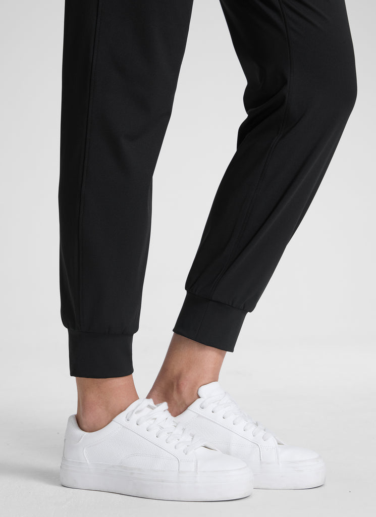 CRZ YOGA Women's Travel Slim Fit Stretch Drawstring Jogger 27'' Black