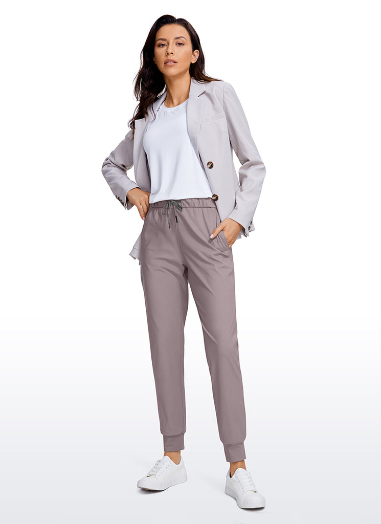 CRZ YOGA Women's Travel Slim Fit Stretch Drawstring Jogger 27'' Slate Blue