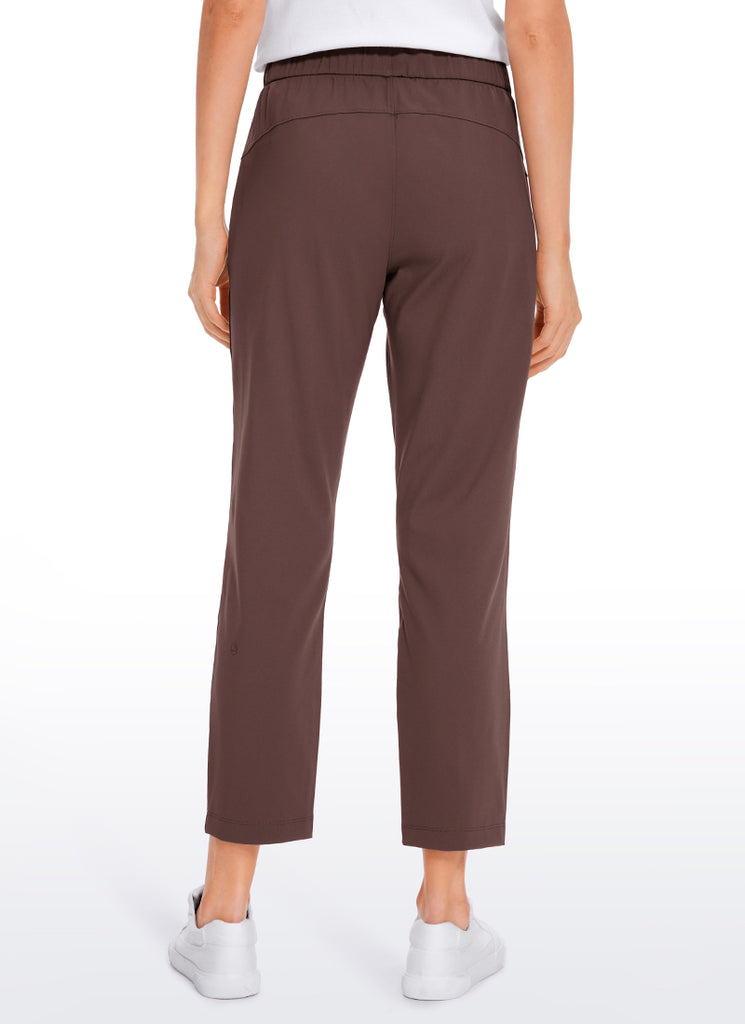 CRZ YOGA Women's Travel Slim Fit Stretch On the Travel Pants 25'' Dark Russet