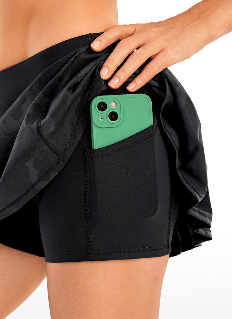 CRZ YOGA Women's Tennis Skrit Feathery-Fit Pleated Tennis Skirt 13'' Camo Multi 6