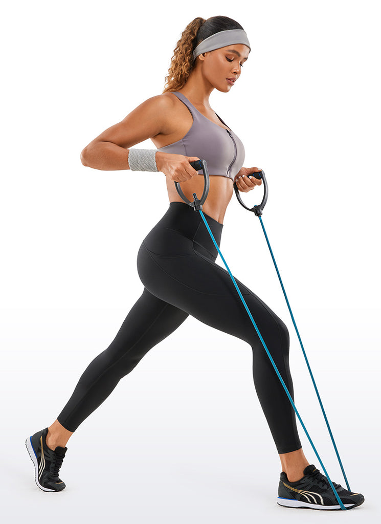 CRZ YOGA Women's Yoga Train High Rise Nakedfeel Pocket Leggings 25'' Black