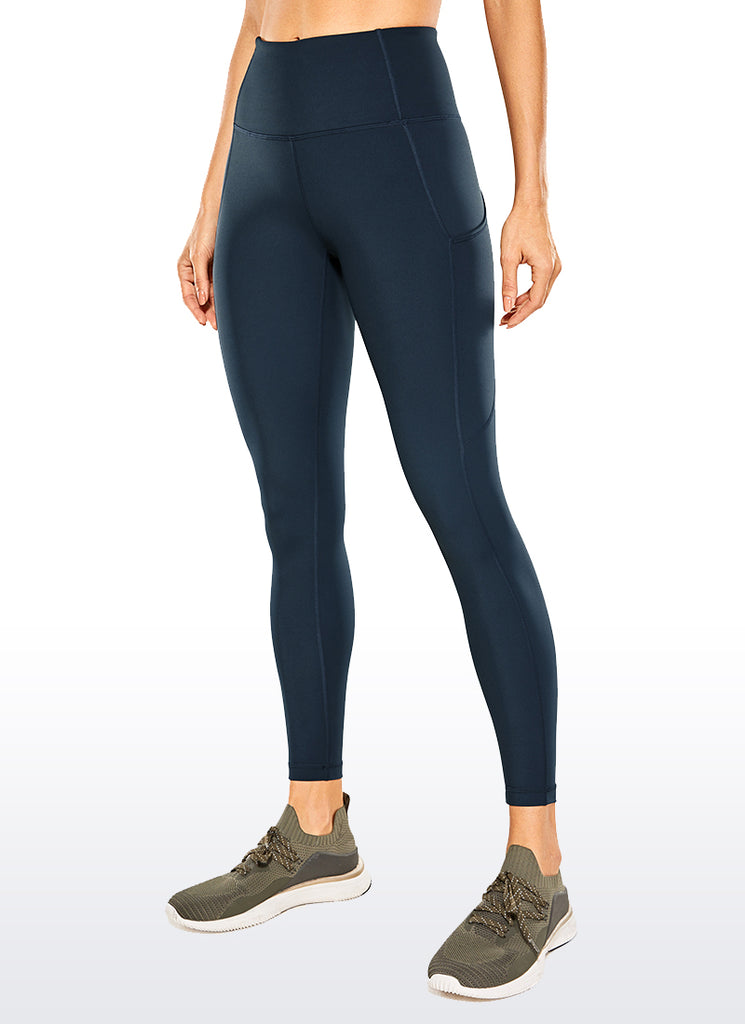 CRZ YOGA Women's Yoga Train High Rise Nakedfeel Pocket Leggings 25'' Melanite