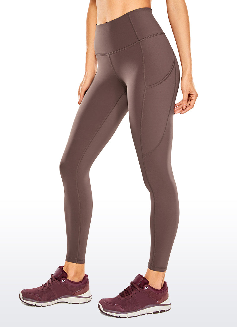 CRZ YOGA Women's Yoga Train High Rise Nakedfeel Pocket Leggings 25'' Navy