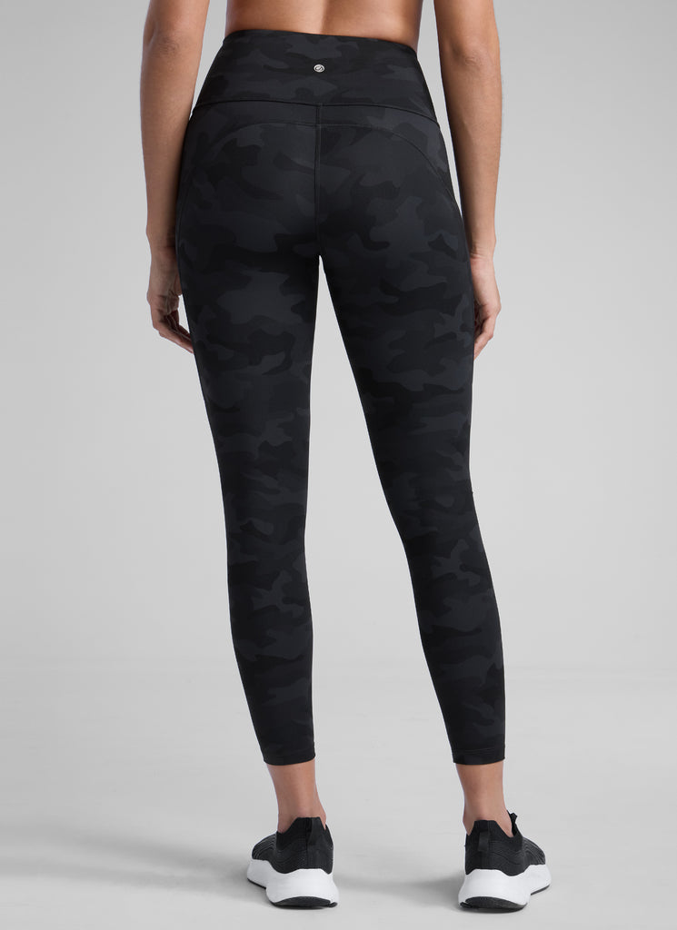 CRZ YOGA Women's Yoga Train High Rise Nakedfeel Pocket Leggings 25'' Dark grey camouflage