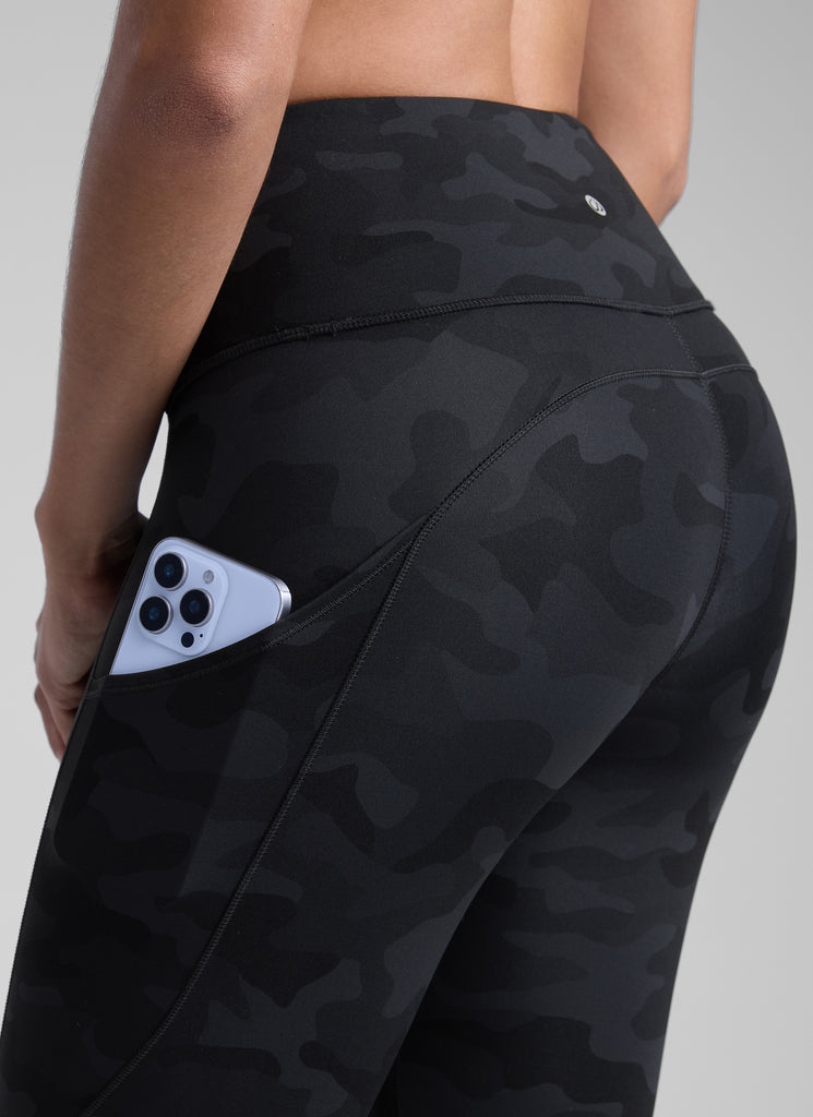 CRZ YOGA Women's Yoga Train High Rise Nakedfeel Pocket Leggings 25'' Dark grey camouflage