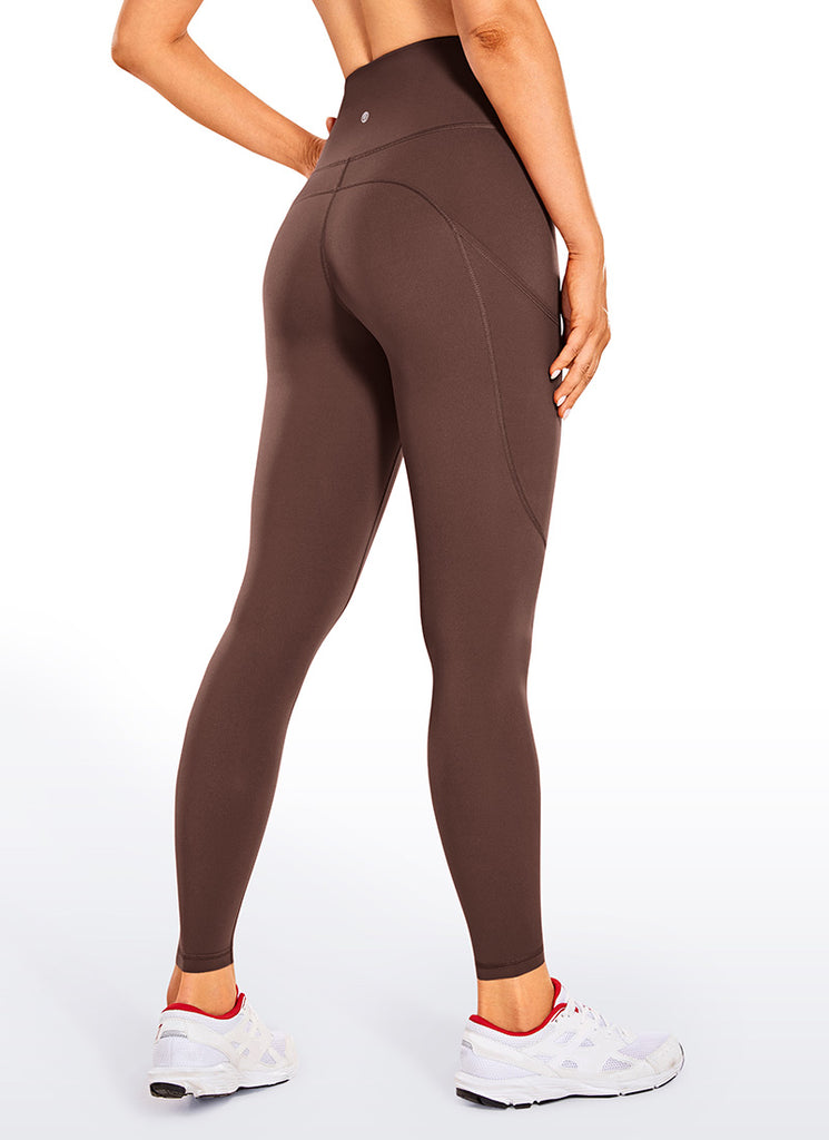 CRZ YOGA Women's Yoga Train High Rise Nakedfeel Pocket Leggings 25'' The heartbeat powder