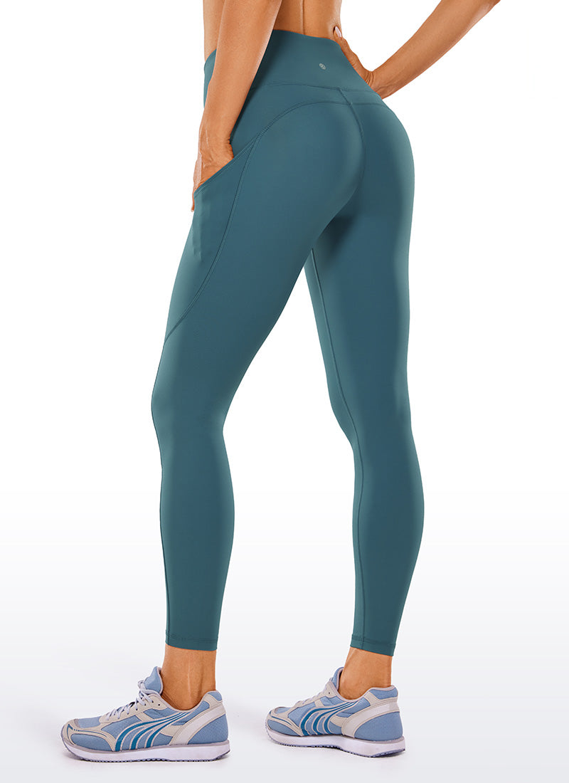 CRZ YOGA Women's Yoga Train High Rise Nakedfeel Pocket Leggings 25'' Magenta Purple