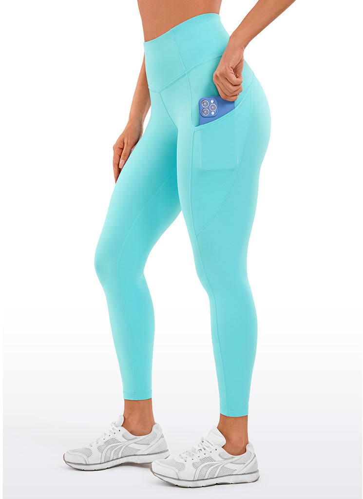 CRZ YOGA Women's Yoga Train High Rise Nakedfeel Pocket Leggings 25'' Crimson