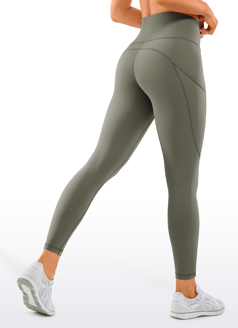 CRZ YOGA Women's Yoga Train High Rise Nakedfeel Pocket Leggings 25'' Petrol Blue