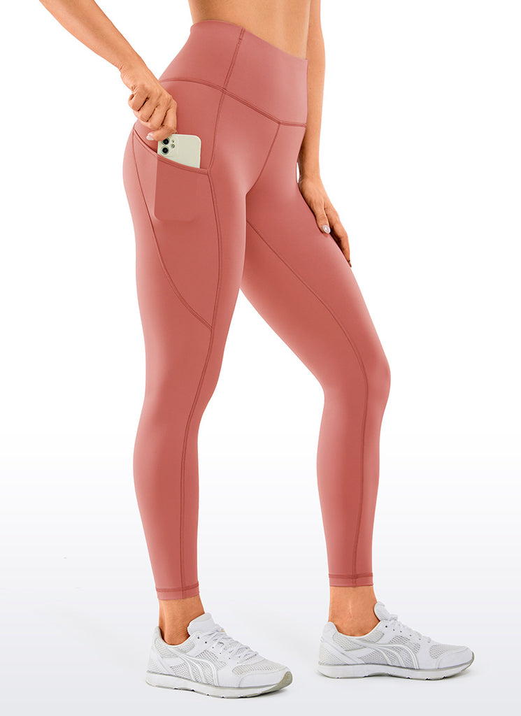 CRZ YOGA Women's Yoga Train High Rise Nakedfeel Pocket Leggings 25'' Petrol Blue