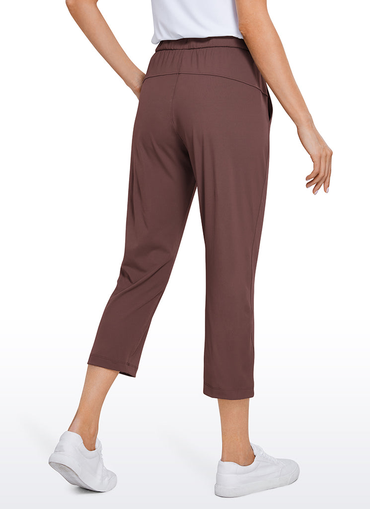 CRZ YOGA Women's Travel Slim Fit Stretch Cropped Pants Capris 23'' Mineral brown