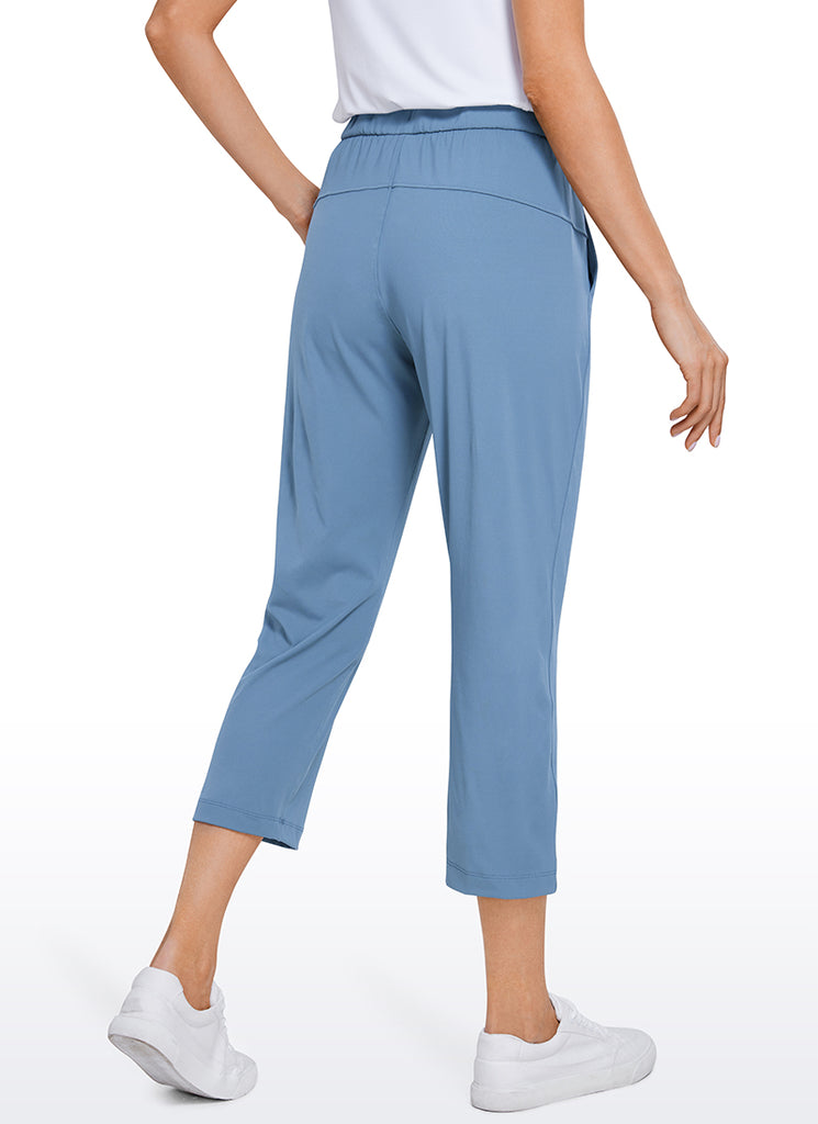 CRZ YOGA Women's Travel Slim Fit Stretch Cropped Pants Capris 23'' Tie Dye Smoke Ink