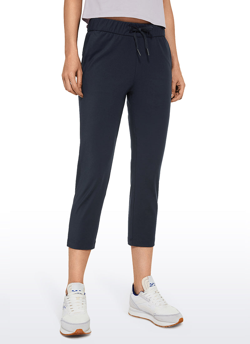 CRZ YOGA Women's Travel Slim Fit Stretch Cropped Pants Capris 23'' Navy