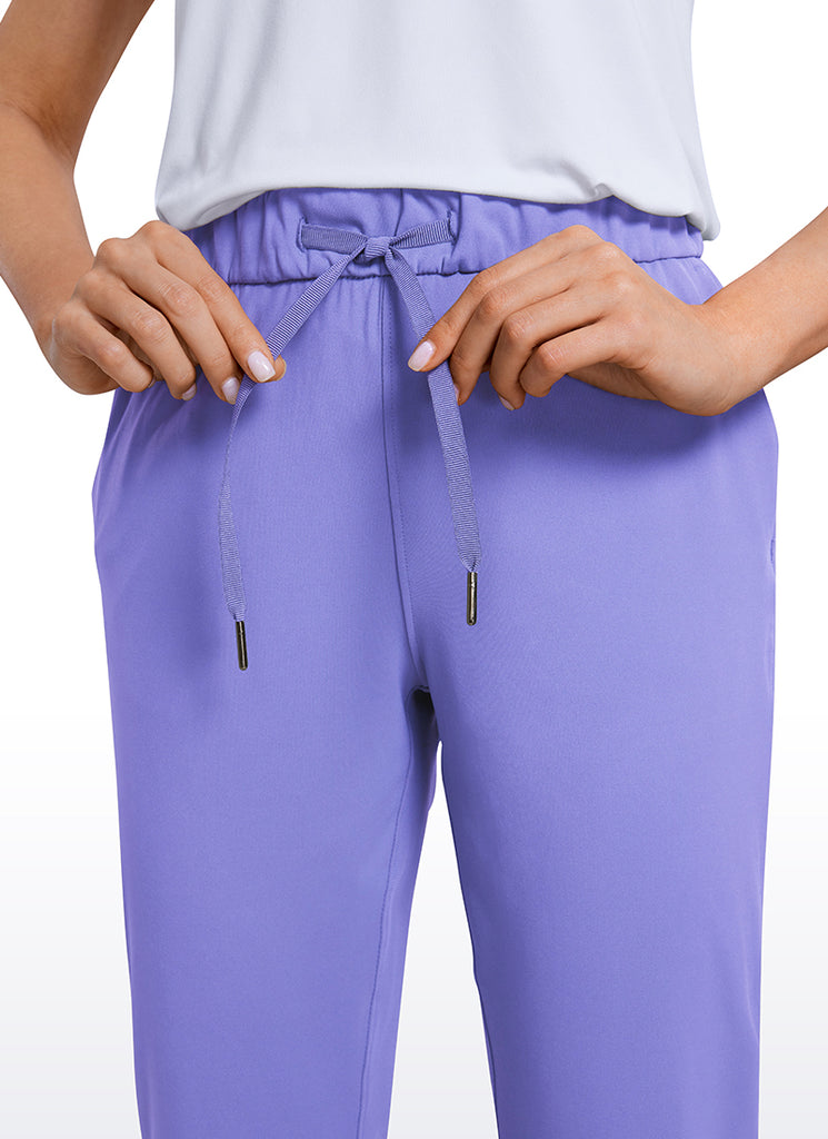 CRZ YOGA Women's Travel Slim Fit Stretch Cropped Pants Capris 23'' Tie Dye Smoke Ink