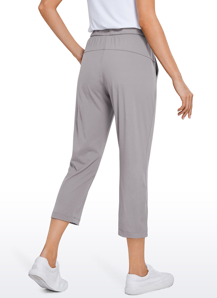 CRZ YOGA Women's Travel Slim Fit Stretch Cropped Pants Capris 23'' Taupe