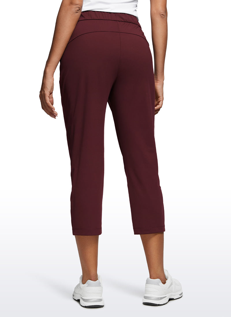 CRZ YOGA Women's Travel Slim Fit Stretch Cropped Pants Capris 23'' Red Merlot